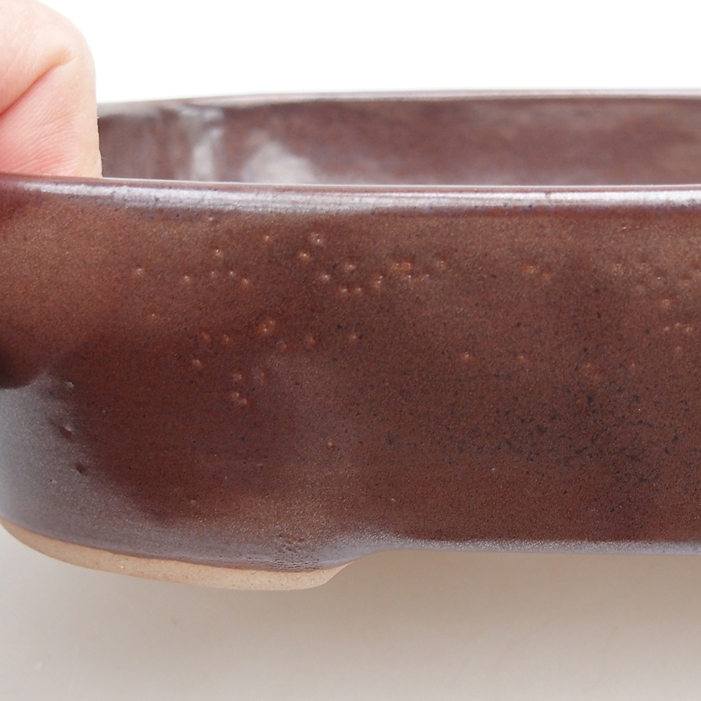 Bonsaischale aus Keramik 23 x 18,5 x 5,5 cm, braun