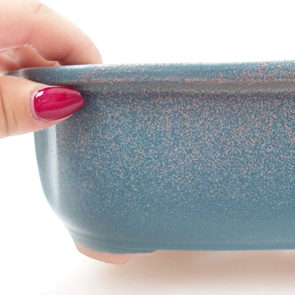 Keramik-Bonsaischale 22 x 18 x 7 cm, Farbe blau