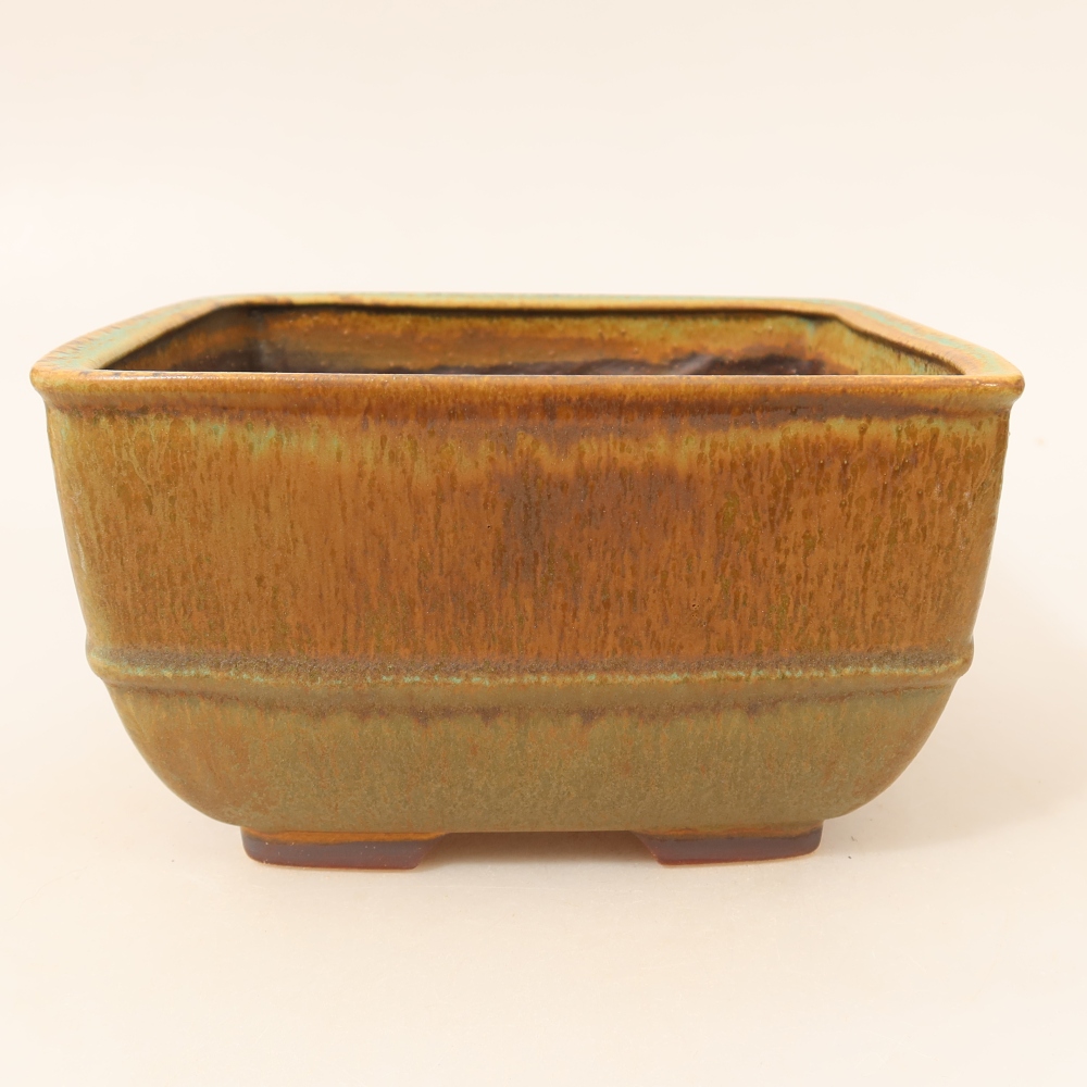 Keramik-Bonsai-Schale 16,5 x 16,5 x 9,5 cm, Farbe: grün