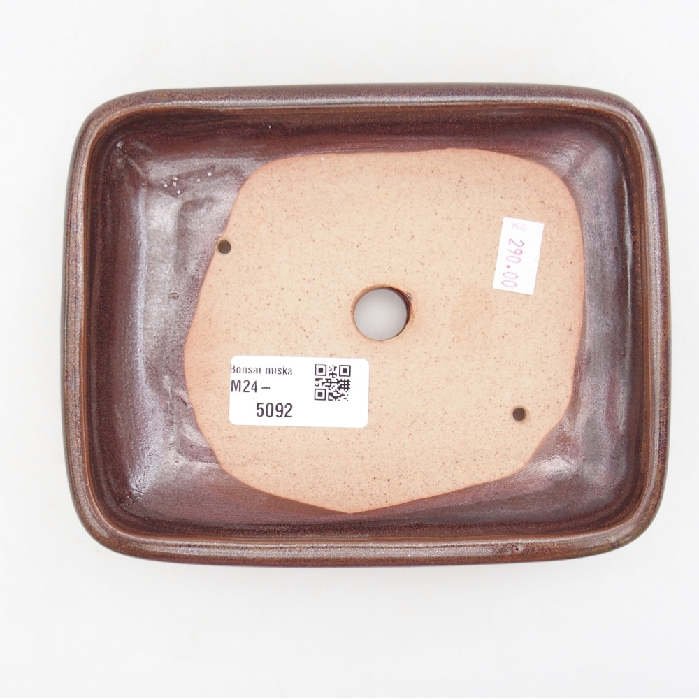 Keramik-Bonsaischale 17 x 14 x 3,5 cm, Farbe braun
