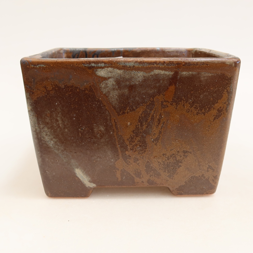 Keramik-Bonsai-Schale 15 x 15 x 10,5 cm, Farbe: braun