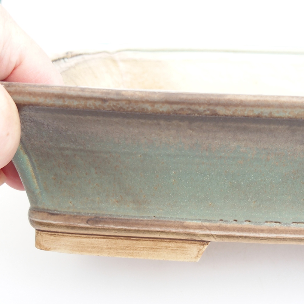 Bonsaischale aus Keramik 29,5 x 25 x 7,5 cm, grün