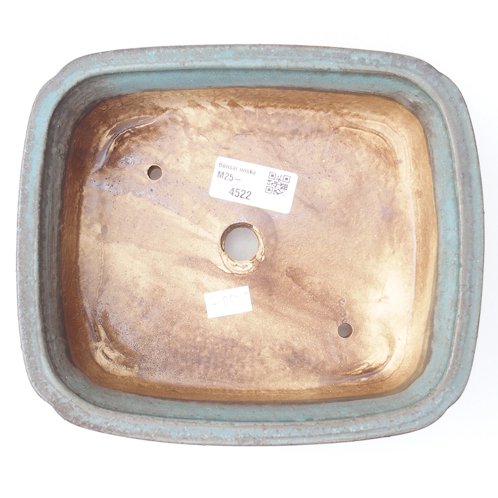 Keramik-Bonsaischale 19,5 x 17 x 5,5  cm, Farbe blau