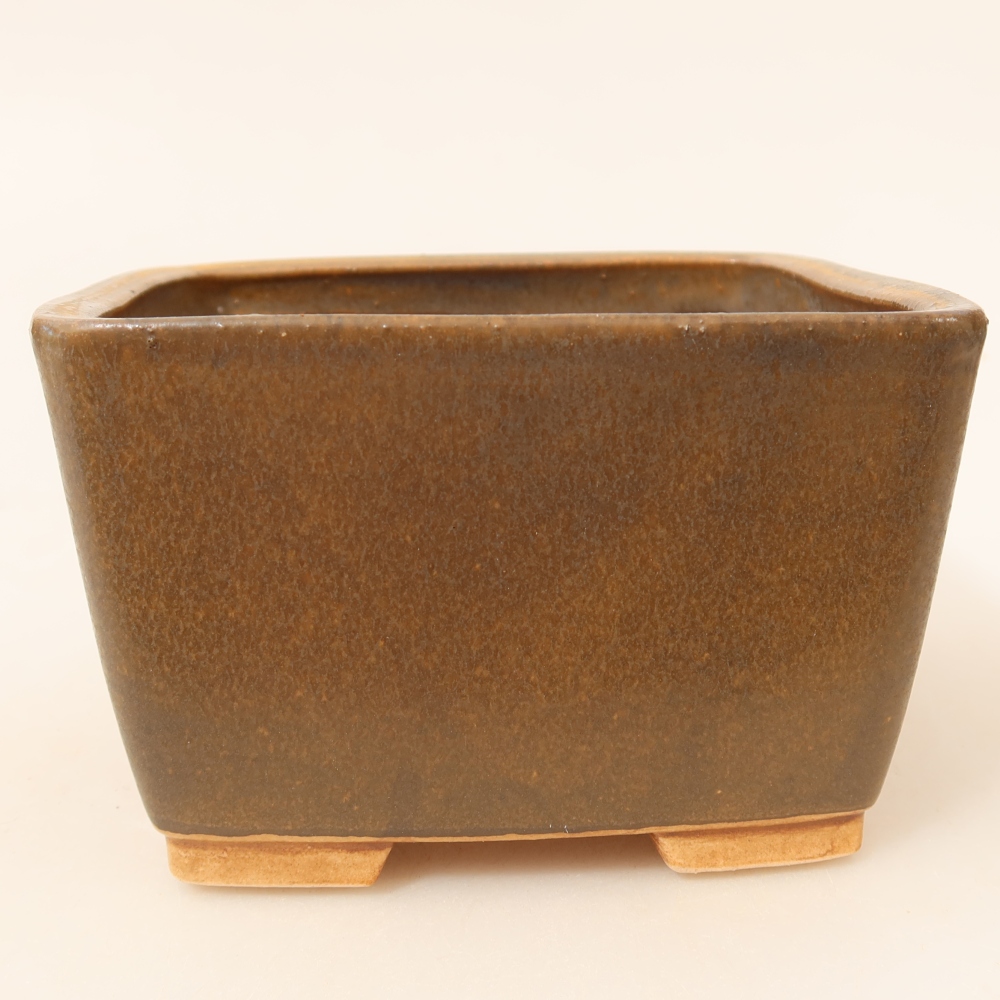 Bonsaischale aus Keramik 13 x 13 x 8 cm, braun
