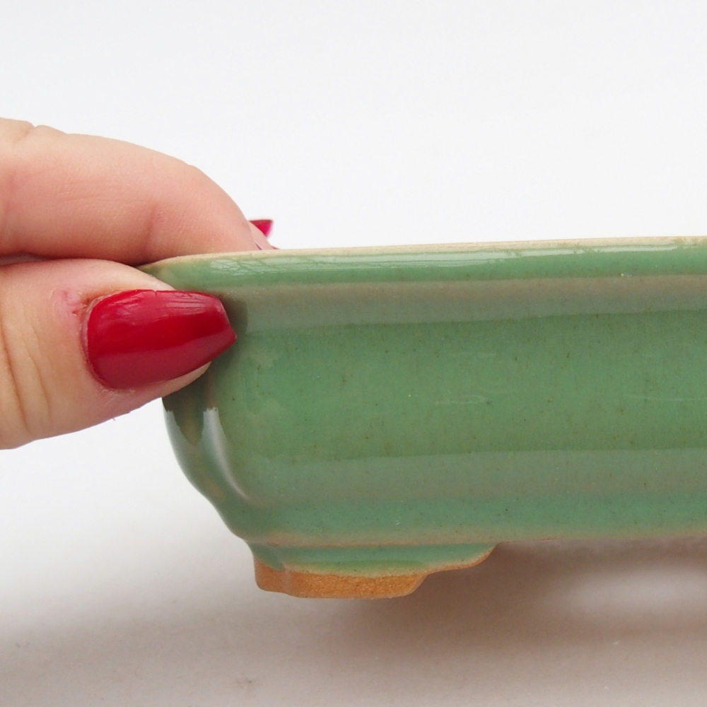 Bonsaischale aus Keramik 14 x 11 x 4 cm, grün