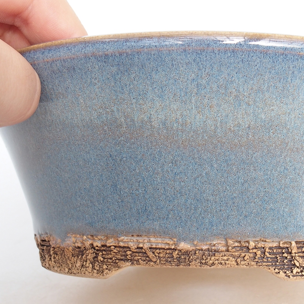 Bonsaischale aus Keramik 17,5 x 17,5 x 7 cm, Farbe blau