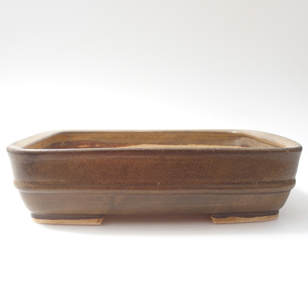 Bonsaischale aus Keramik  22 x 19 x 5,5  cm, Farbe braun