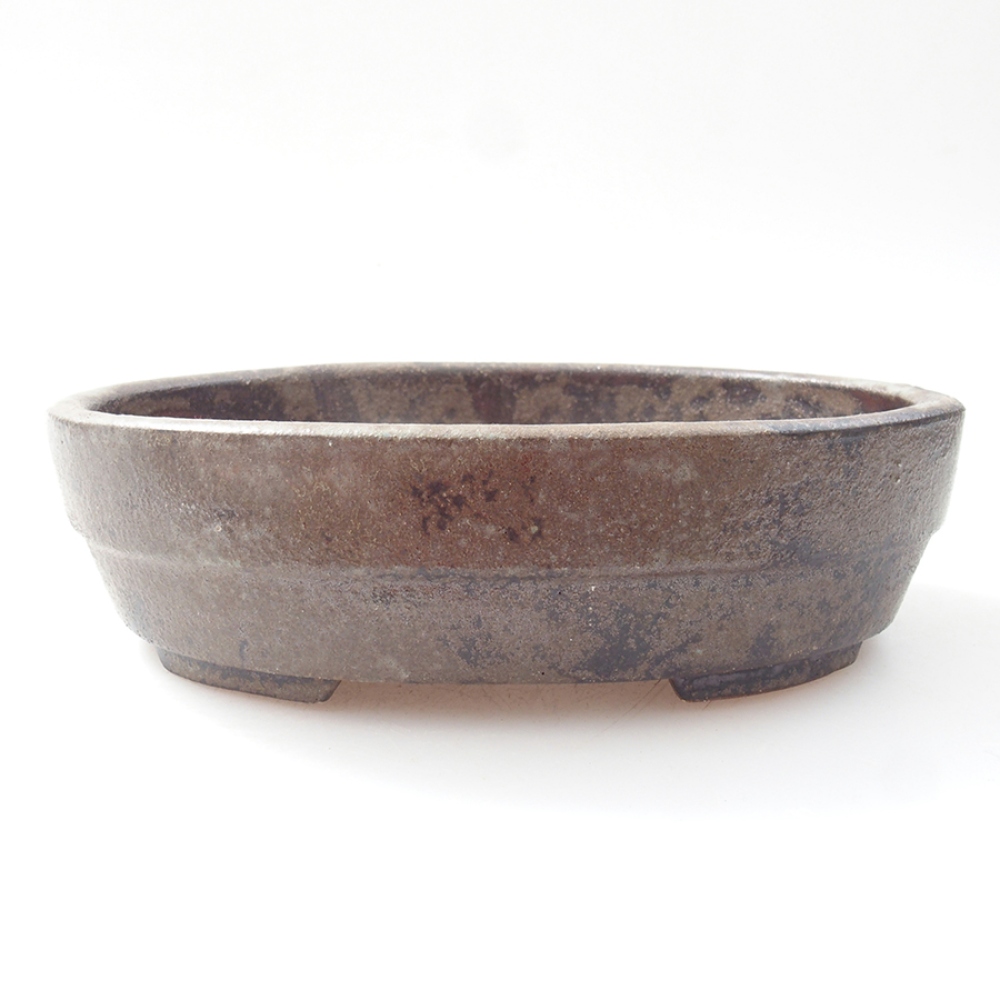 Keramik-Bonsaischale 13,5 x 10,5 x 3,5 cm, Farbe braun