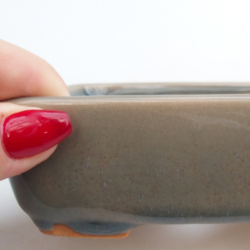 Bonsaischale aus Keramik 12 x 10 x 4 cm, grau