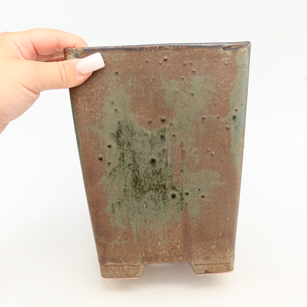 Keramik-Bonsai-Schale 15,5 x 15,5 x 19 cm, Farbe: braun