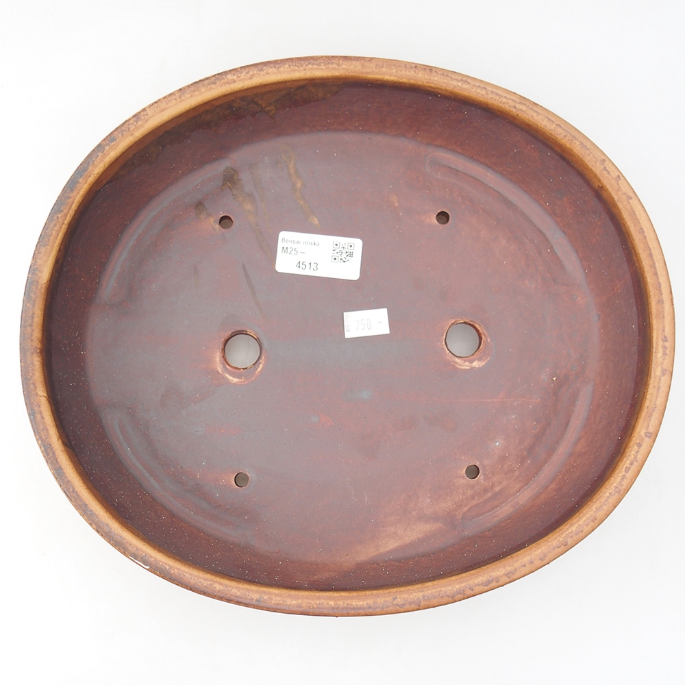 Keramik-Bonsaischale 24 x 28 x 6  cm, Farbe braun