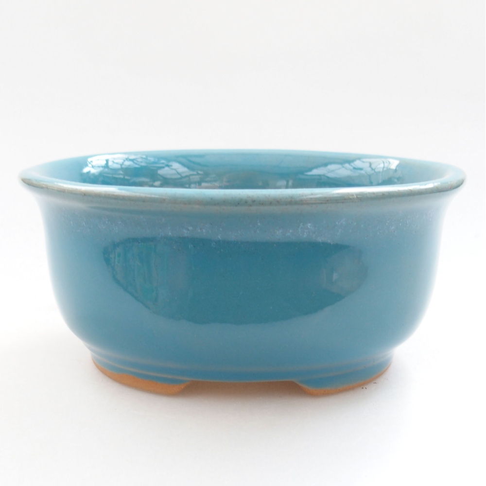 Keramik-Bonsaischale 12,5 x 10,5 x 5,5 cm, Farbe blau