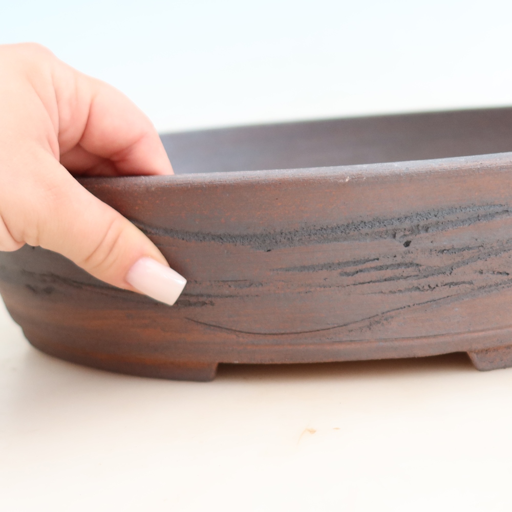 Keramik-Bonsai-Schale 37,5 x 30 x 7 cm, Farbe: braun
