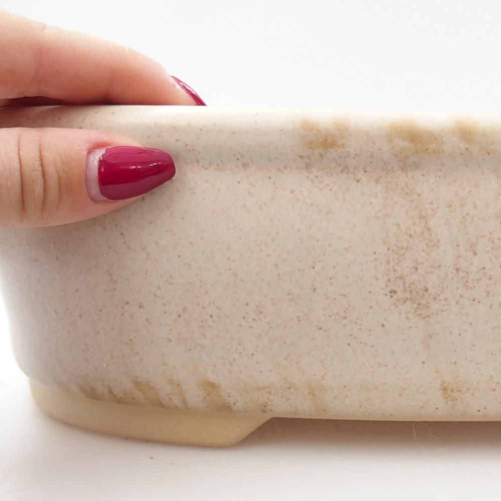 Keramik-Bonsaischale 31,5 x 26 x 8 cm, Farbe beige