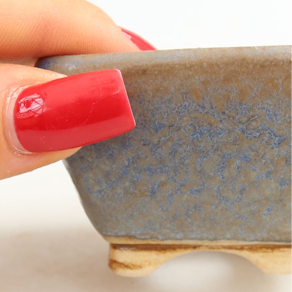 Keramik-Bonsai-Schale, 6 x 6 x 4 cm, Farbe: Blau