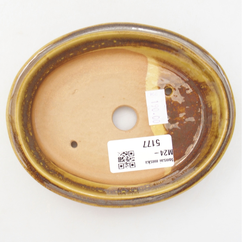 Keramik-Bonsaischale  13 x 11 x 3 cm, Farbe gelb