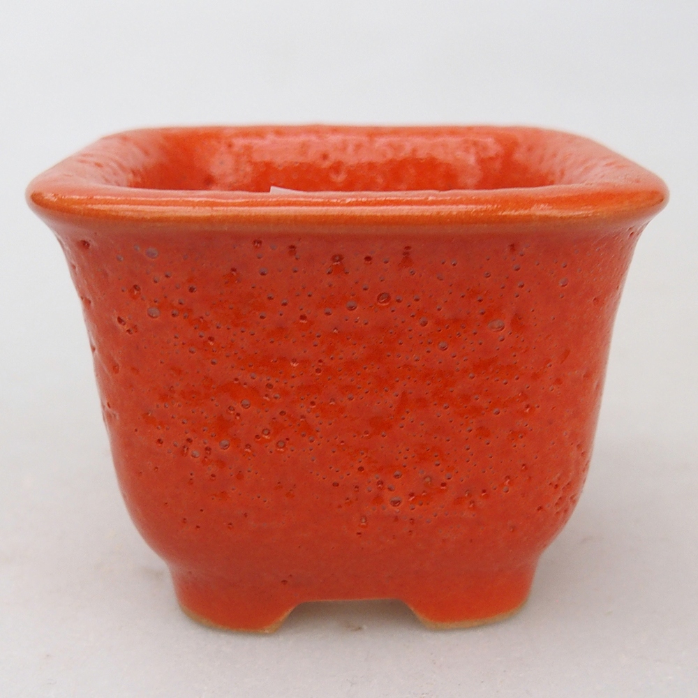 Bonsaischale aus Keramik 6,5 x 6,5 x 5 cm, orange