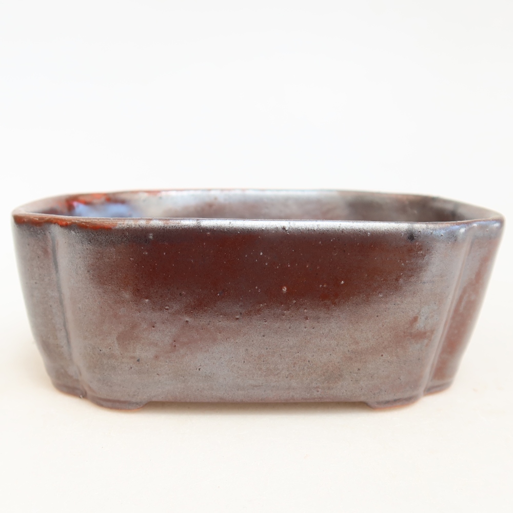 Keramik-Bonsai-Schale 12,5 x 10 x 4,5 cm, metallfarben