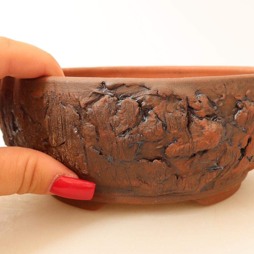 Keramik-Bonsai-Schale 16 x 16 x 6,5 cm, Farbe: braun