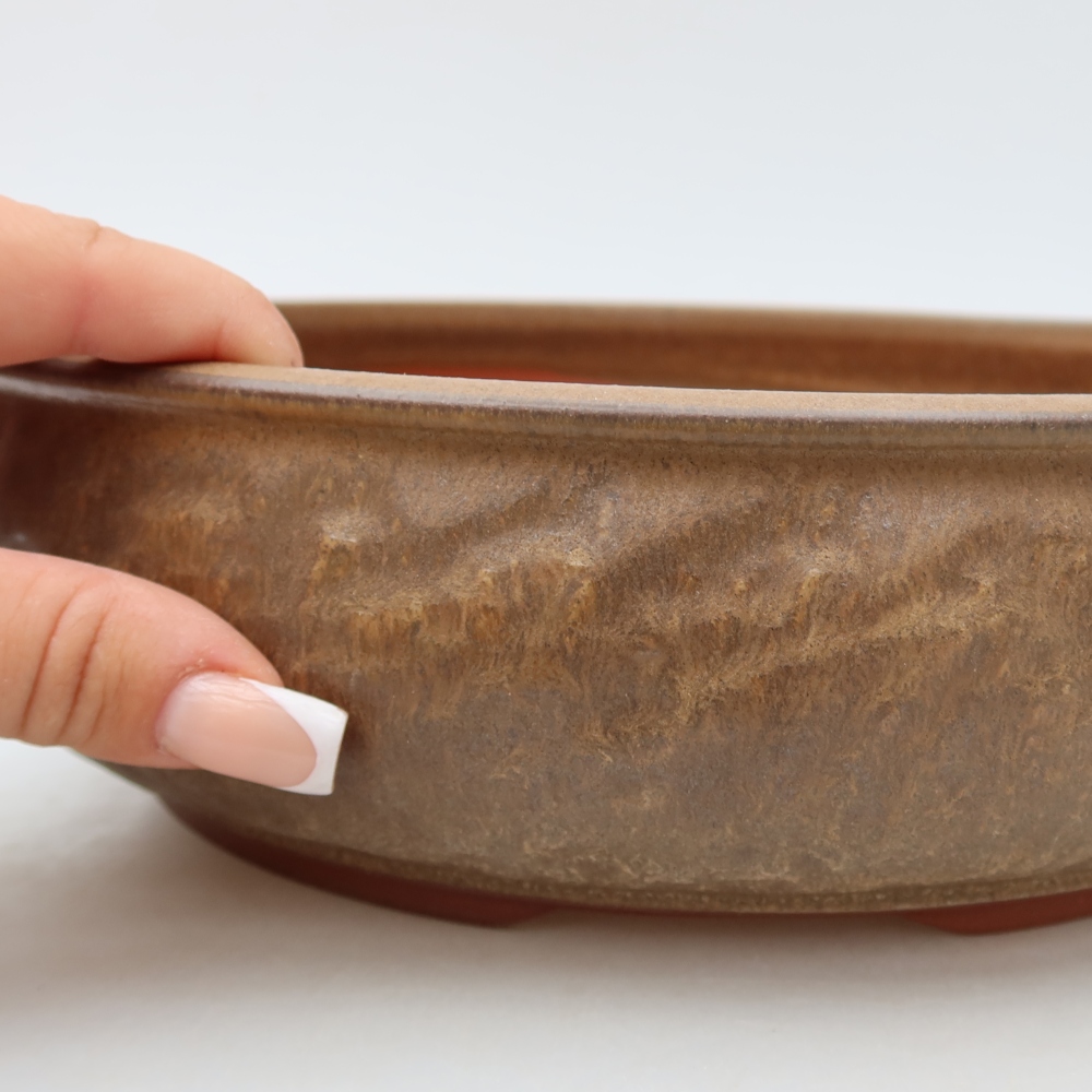 Keramik-Bonsai-Schale, 27 x 27 x 7,5 cm, Farbe: Braun