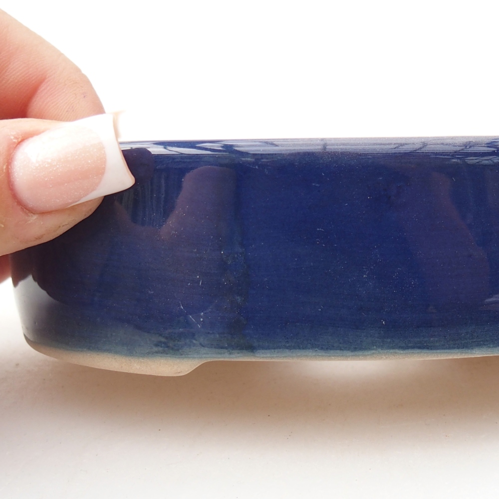 Bonsaischale aus Keramik 12,5 x 10 x 3,5 cm, Farbe blau