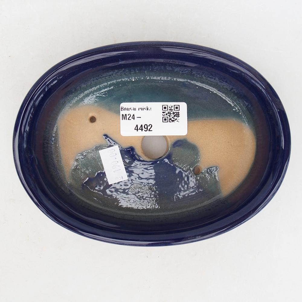 Keramik-Bonsaischale 15 x 11 x 3,5 cm, Farbe blau