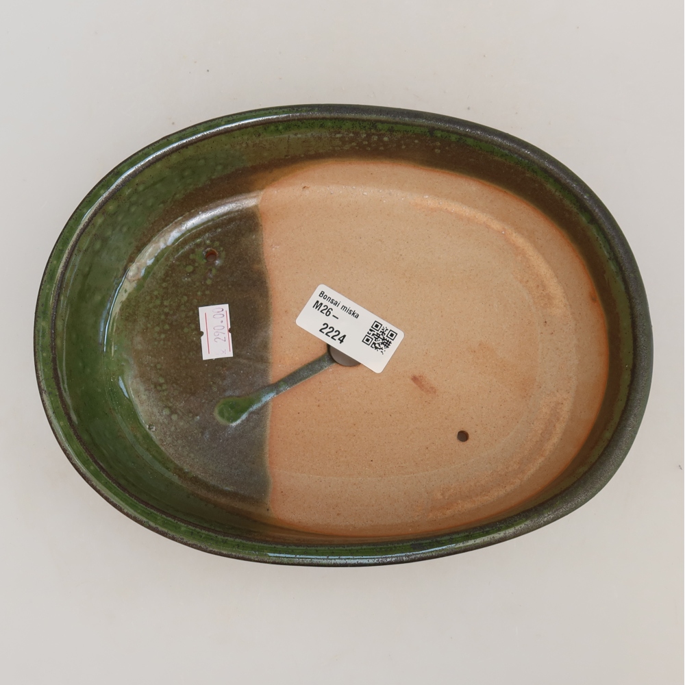 Bonsaischale aus Keramik 22 x 17 x 5 cm, grün