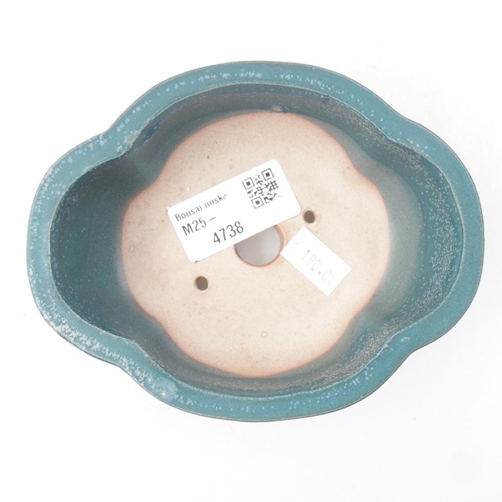 Keramik-Bonsaischale 12,5 x 10 x 4,5 cm, Farbe blau