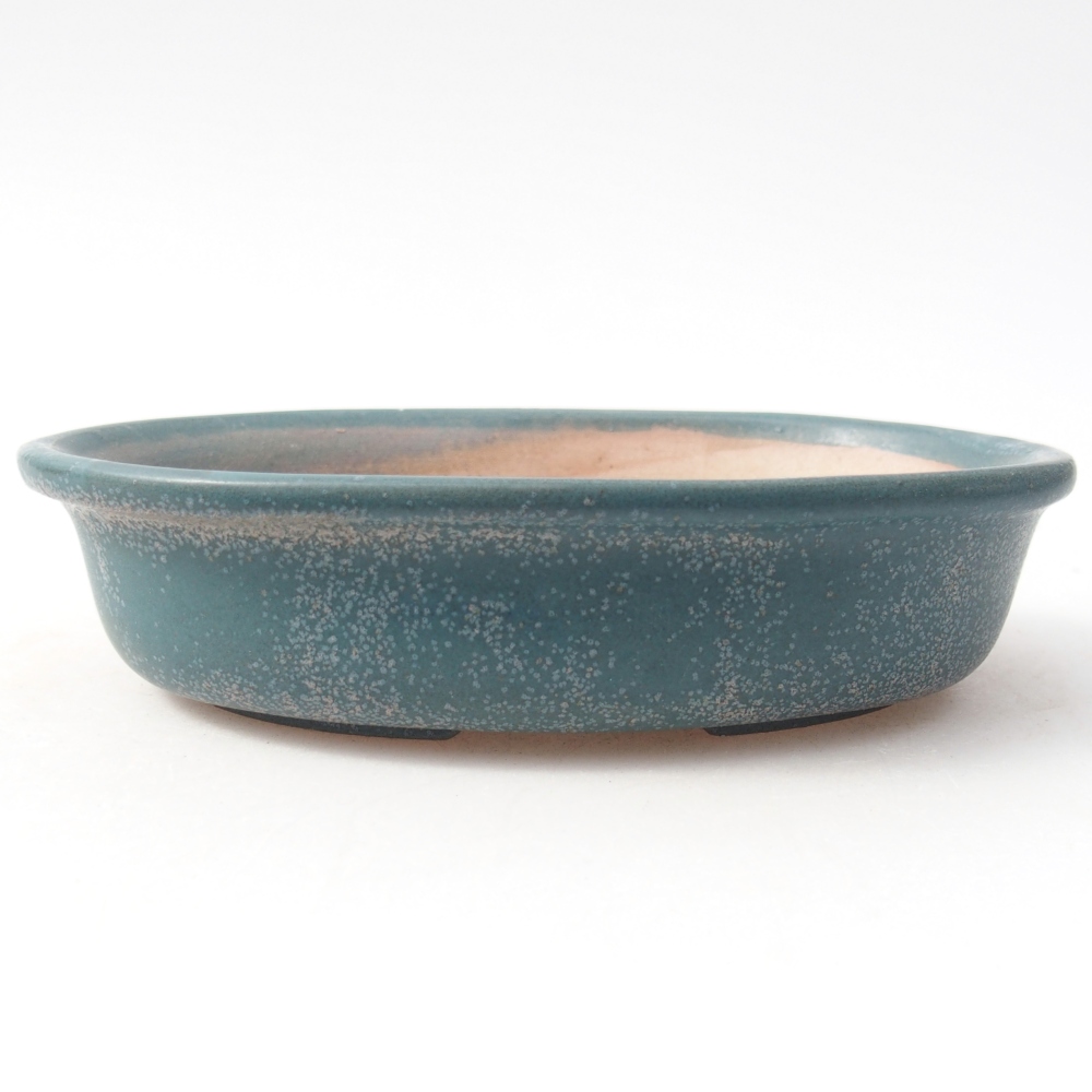 Bonsaischale aus Keramik 14,5 x 10,5 x 3,5 cm, Farbe blau