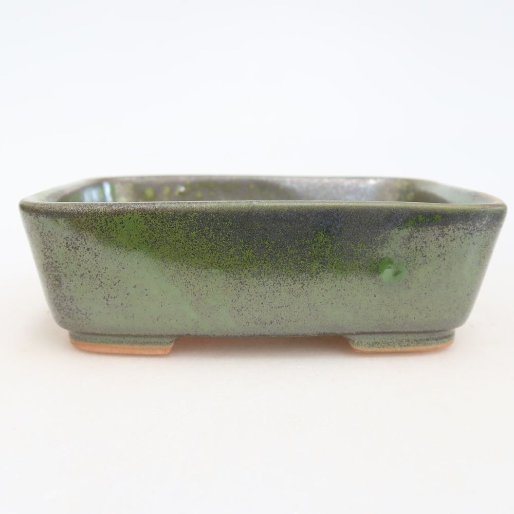 Keramik-Bonsai-Schale 12,5 x 9,5 x 4 cm, Farbe: grün