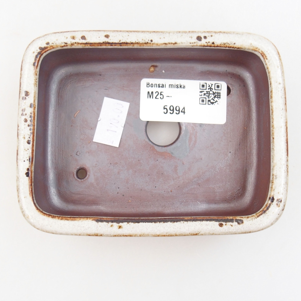 Keramik-Bonsaischale 11 x 8,5 x 3 cm, Farbe Weiß