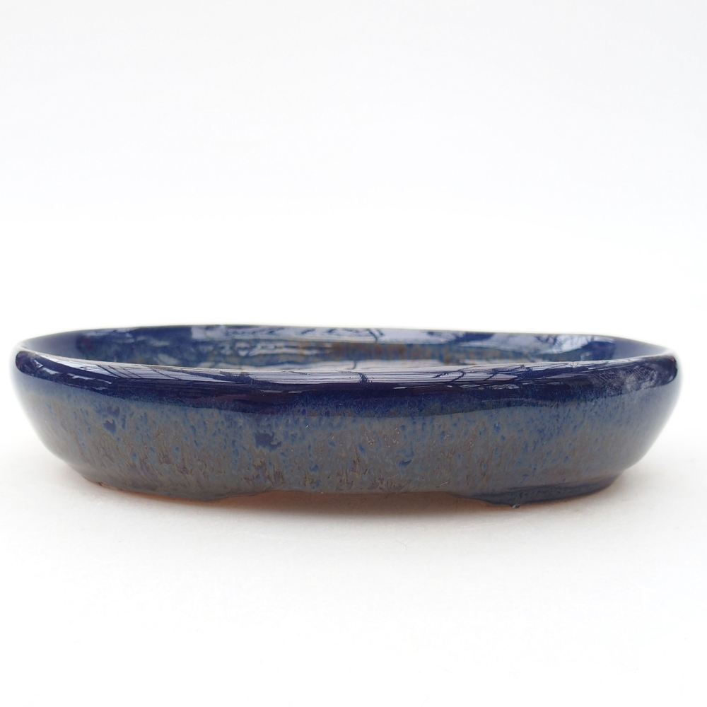 Keramik-Bonsaischale  13 x 10 x 2,5 cm, Farbe blau