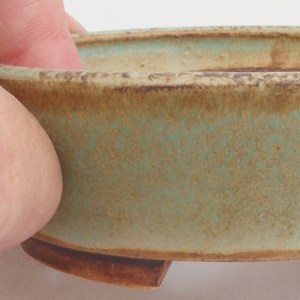 Bonsaischale aus Keramik 9,5 x 8 x 3 cm, Farbe Grün