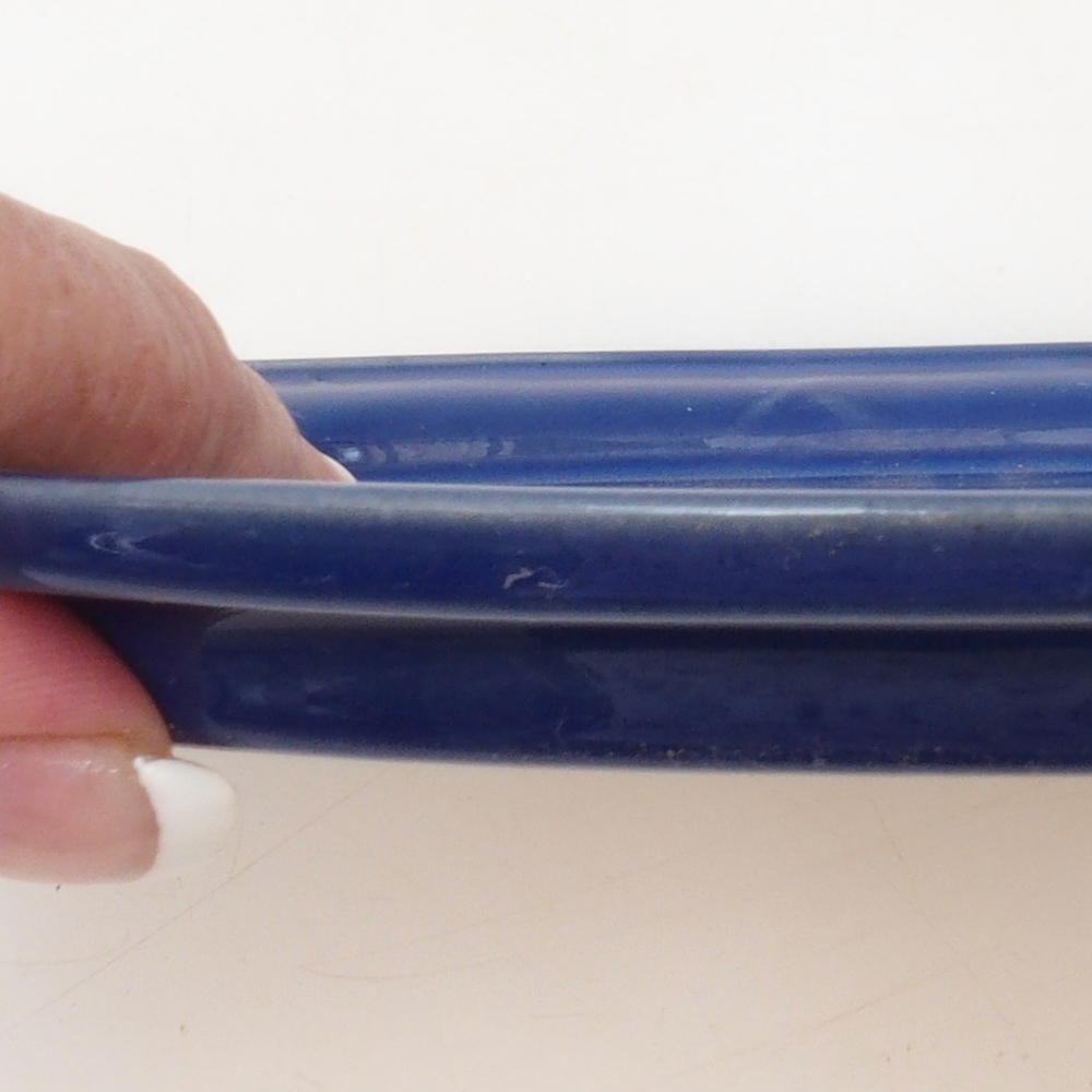Bonsaischale oval S – 20 x 16,5 x 1,5 cm – blau