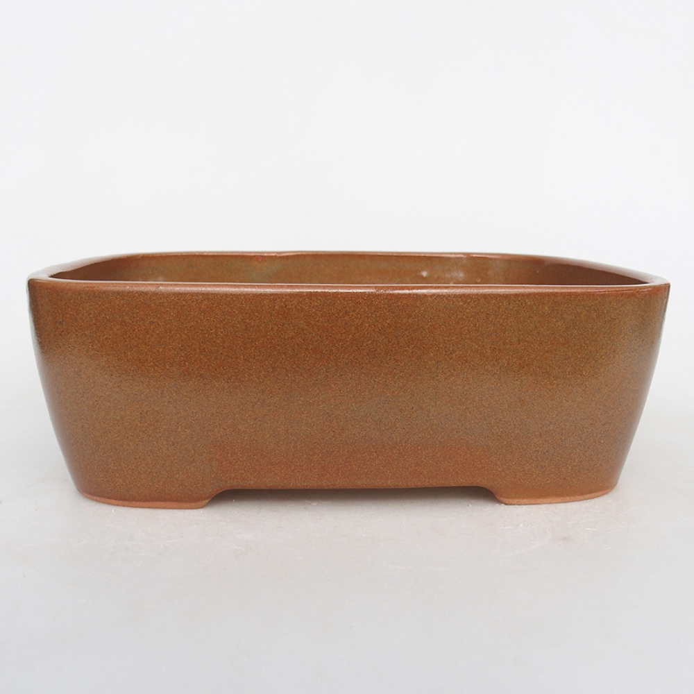 Keramik-Bonsaischale 23,5 x 18 x 7,5 cm, braun Farbe