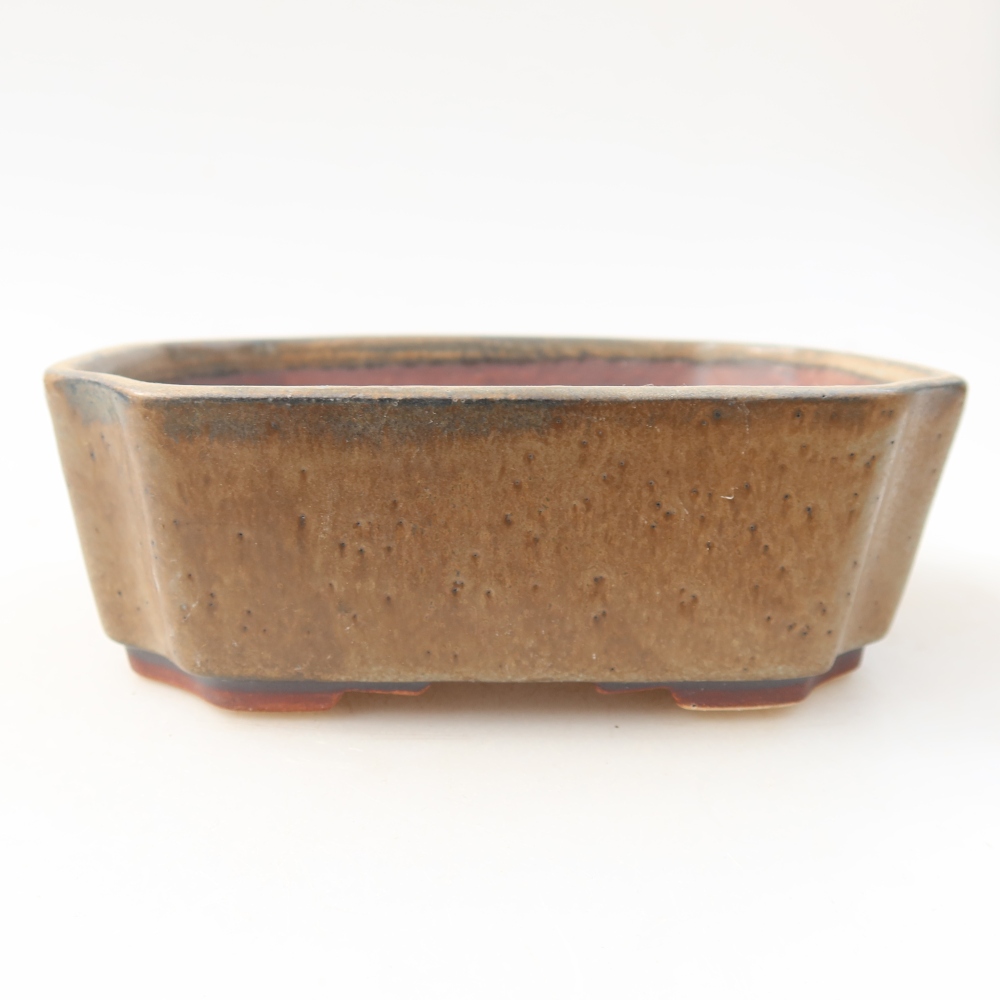 Bonsaischale aus Keramik 14 x 11,5 x 4,5 cm, braun