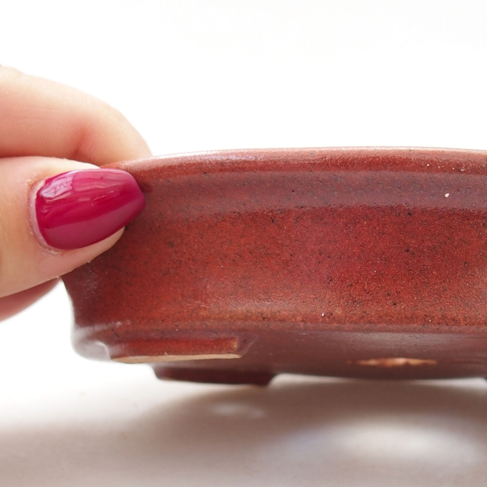 Keramik-Bonsaischale  13 x 11 x 3 cm, Farbe Burgunde