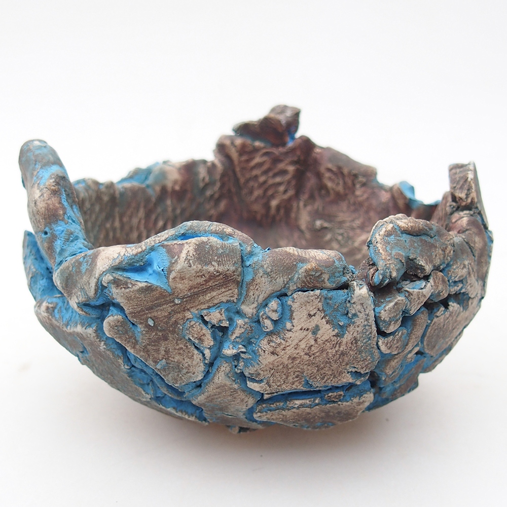 Keramikschale 11 x 11 x 7,5 cm , Farbe blau