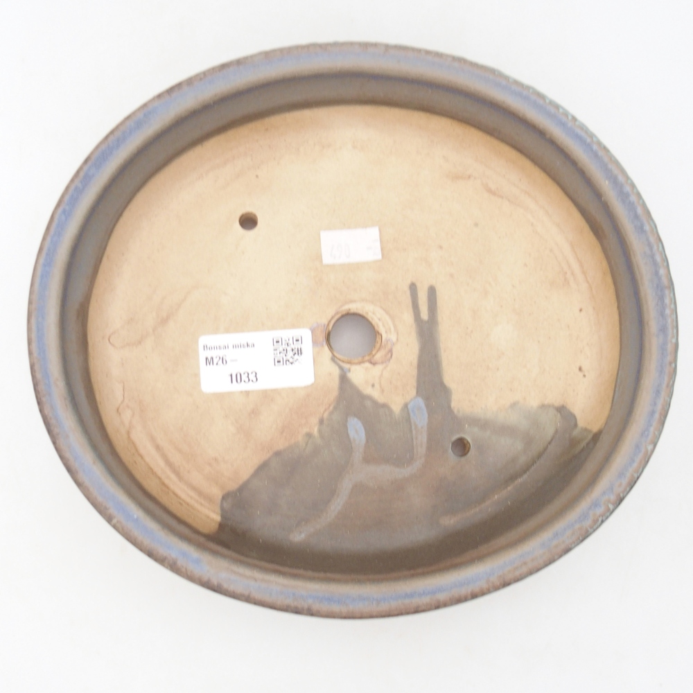 Bonsaischale aus Keramik 21 x 19 x 8 cm, Farbe blau