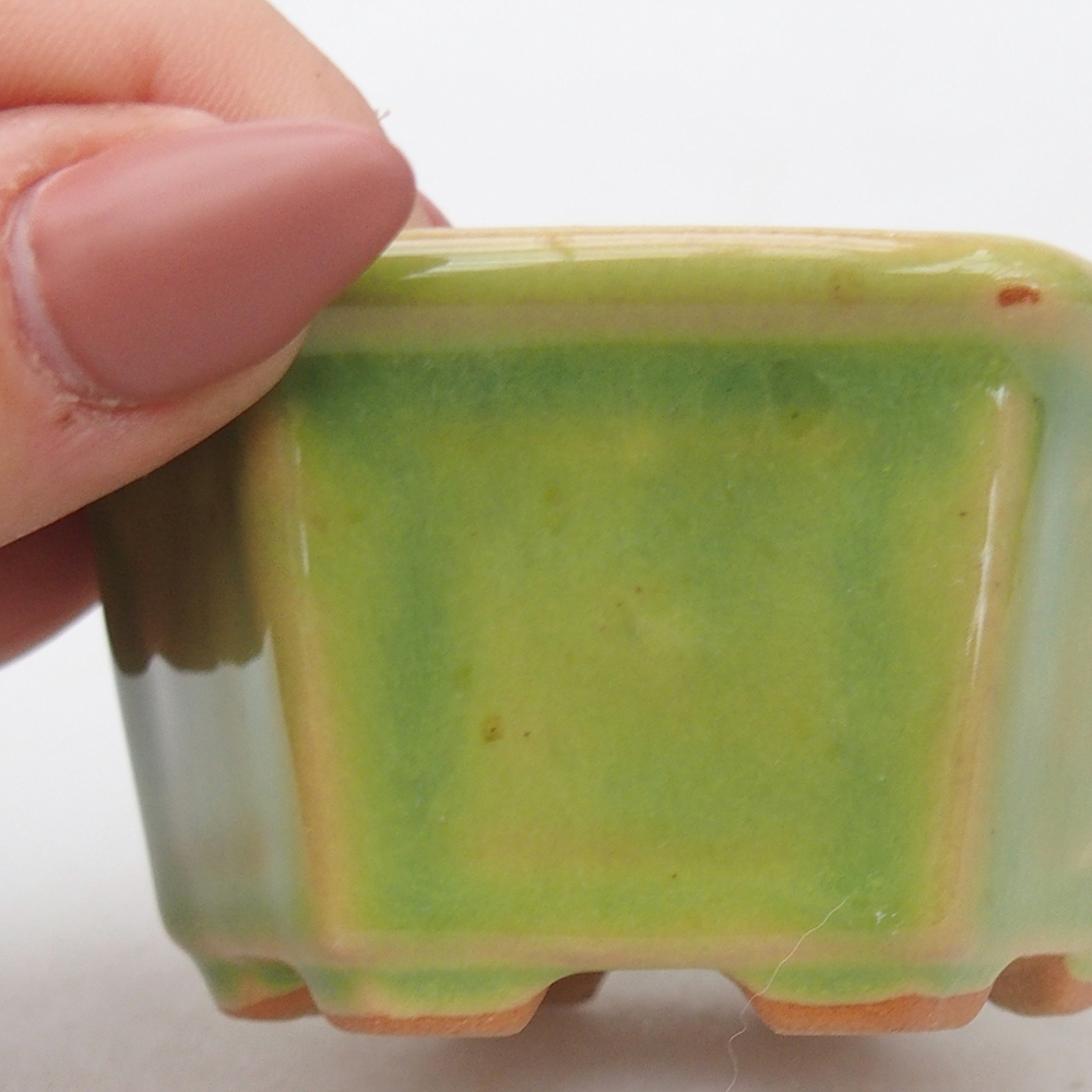 Bonsaischale aus Keramik 7,5 x 7 x 4 cm, grün