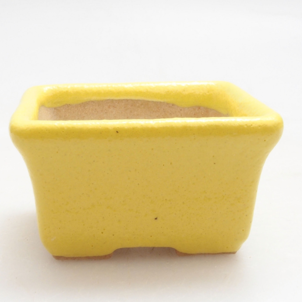 Keramik Bonsai Schale 4 x 3,5 x 2,5 cm, gelb