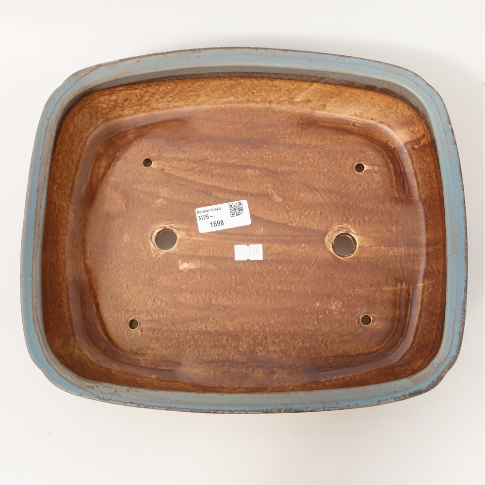 Bonsaischale aus Keramik 29,5 x 25 x 7 cm, Farbe blau
