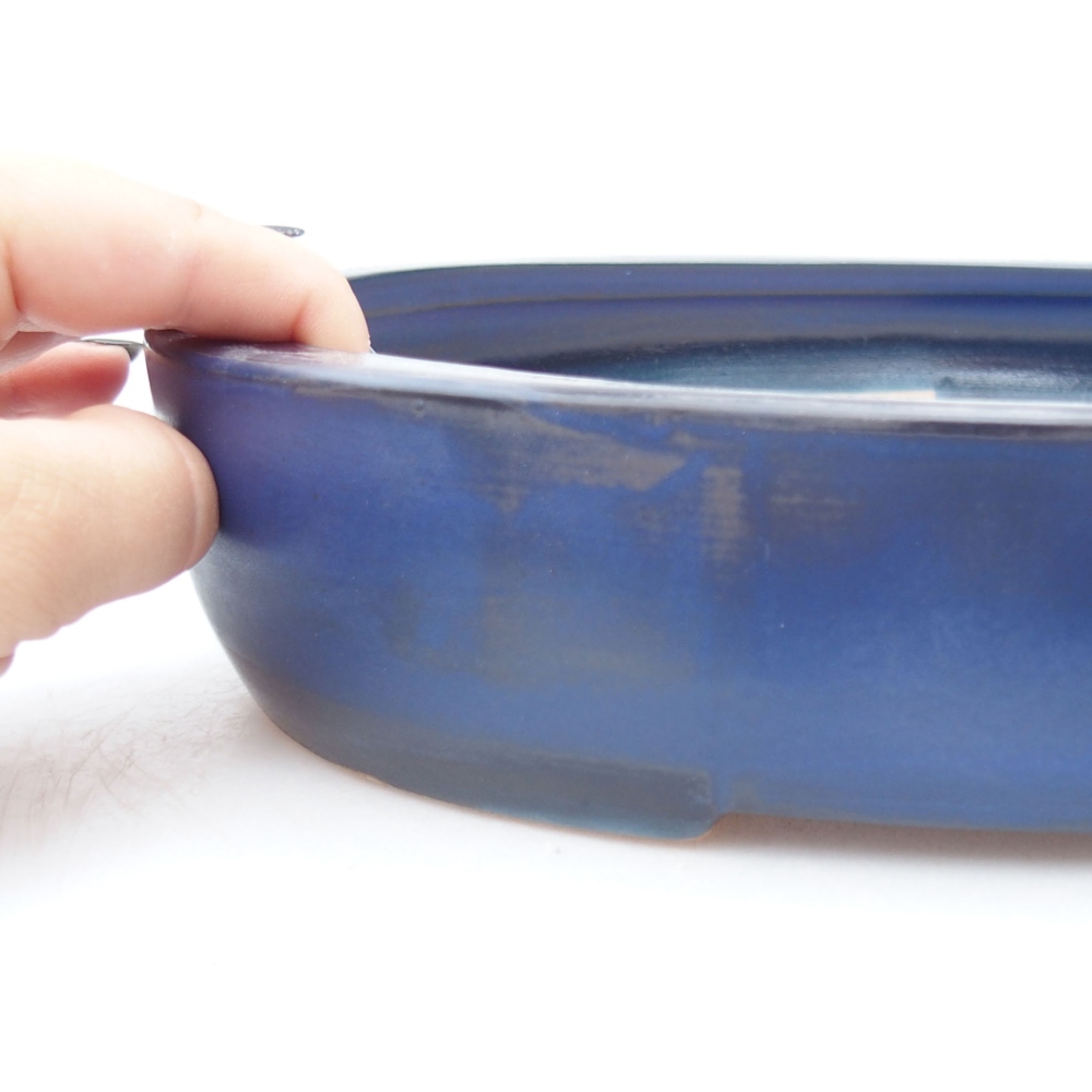 Keramik-Bonsaischale 26,5 x 21 x 5,5 cm, Farbe blau
