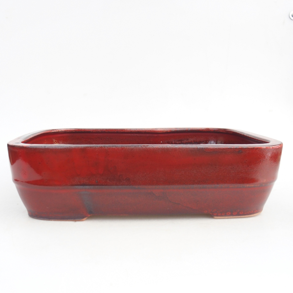 Bonsaischale aus Keramik 28,5 x 21 x 7,5 cm, Farbe rot