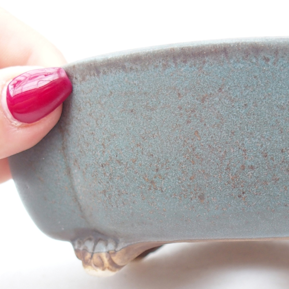 Bonsaischale aus Keramik 13,5 x 13 x 5 cm, Farbe blau