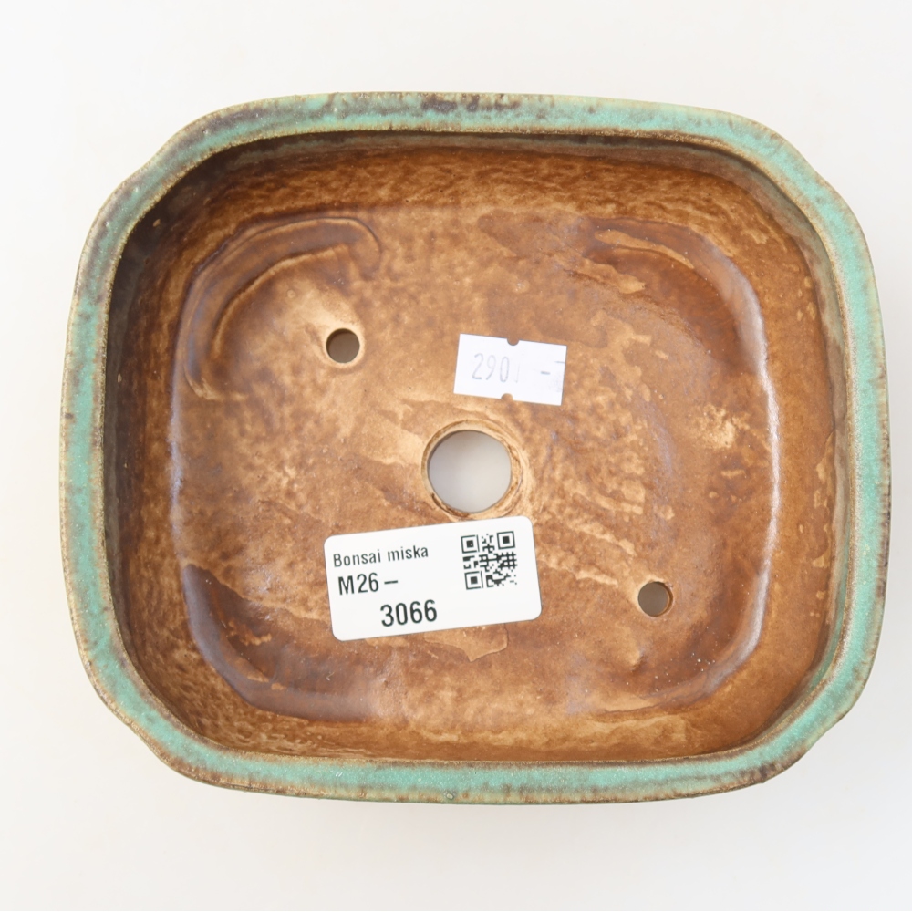 Keramik-Bonsai-Schale 13,5 x 12 x 4 cm, Farbe: grün