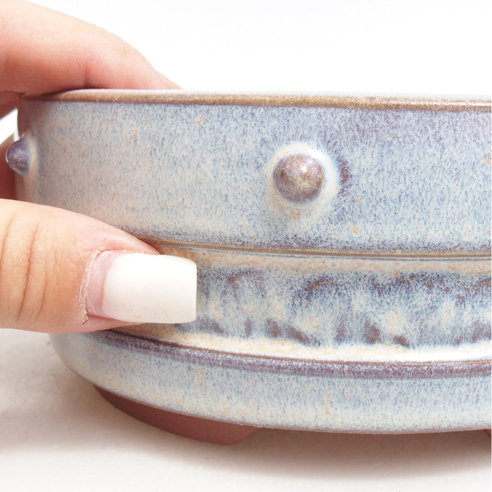 Bonsaischale aus Keramik 15,5 x 15,5 x 6,5 cm, Farbe blau