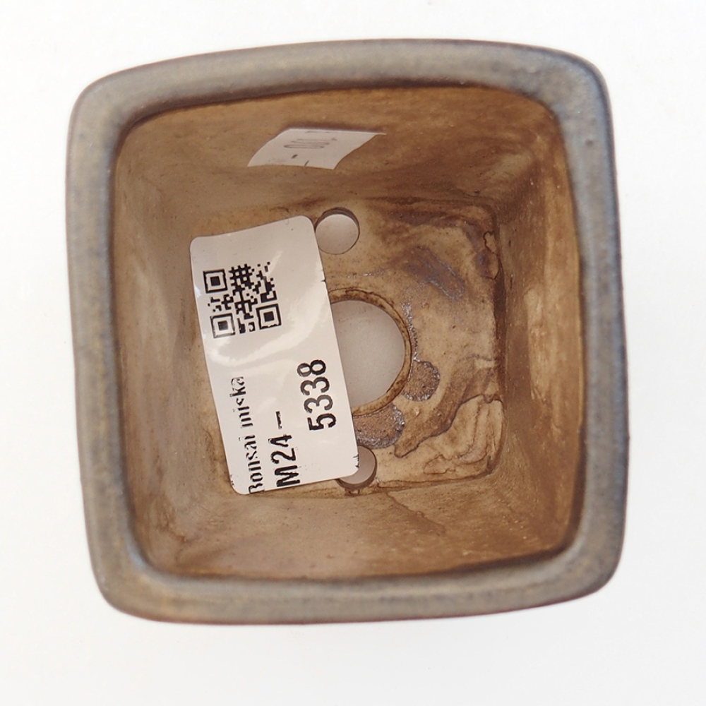 Bonsaischale aus Keramik 6,5 x 6,5 x 7 cm,  Farbe braun