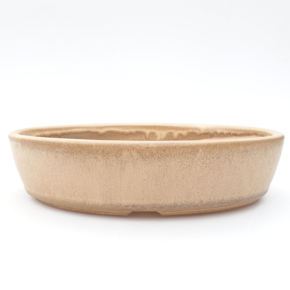 Keramik-Bonsaischale  18,5 x 13,5 x 4,5 cm, Farbe beige