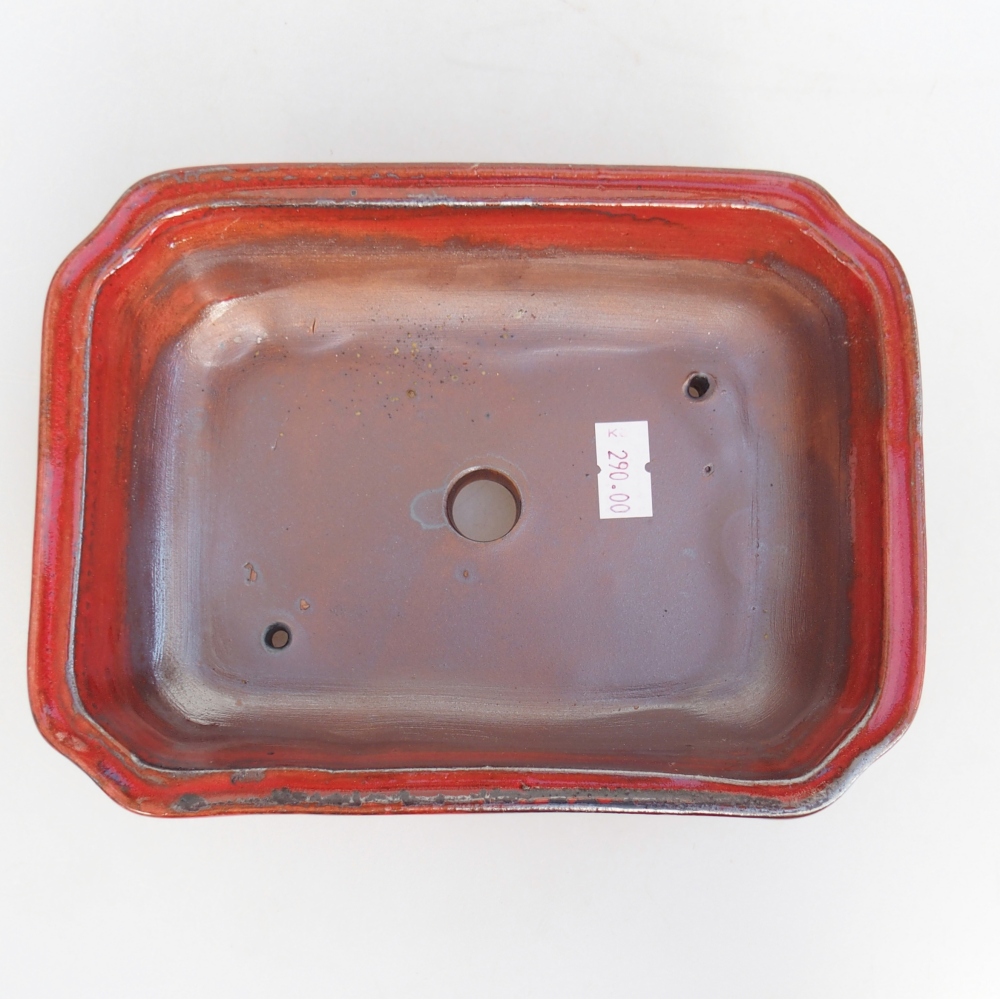Bonsaischale aus Keramik 18 x 13,5 x 5 cm, Farbe rot